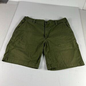 Carhartt Khaki Shorts Mens 36 Force Relaxed Fit Twill Dark Green Stretch Chinos